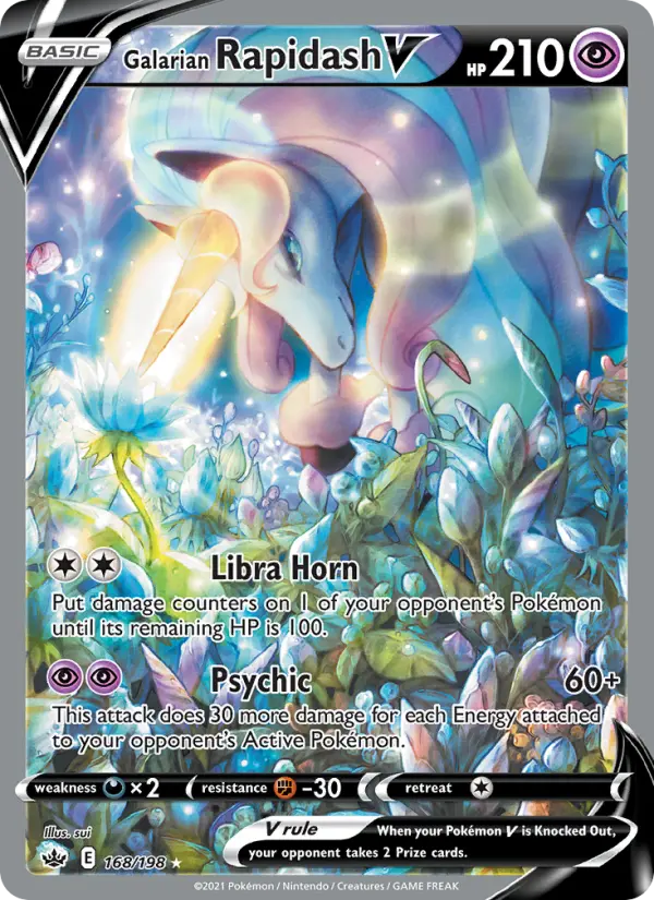 Galarian Rapidash V Ultra Rare Pokemon card #168 from Chilling Reign