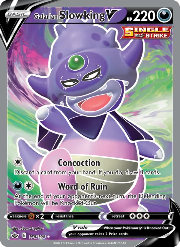 Galarian Slowking V Ultra Rare Pokemon card #178 from Chilling Reign