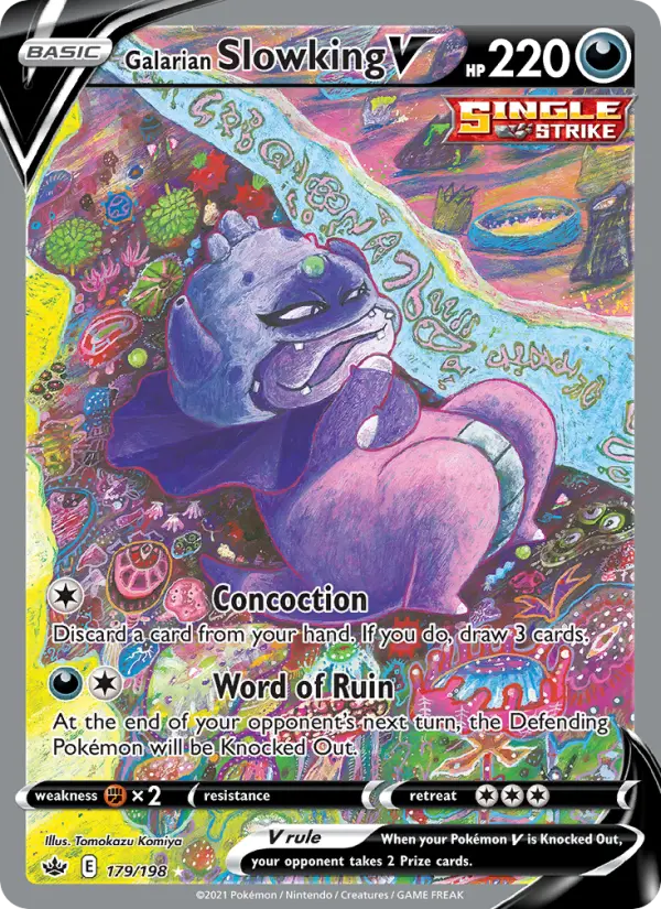 Galarian Slowking V Ultra Rare Pokemon card #179 from Chilling Reign