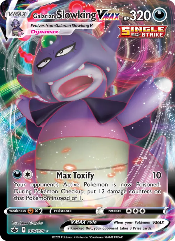 Galarian Slowking VMAX Holo Rare VMAX Pokemon card #100 from Chilling Reign