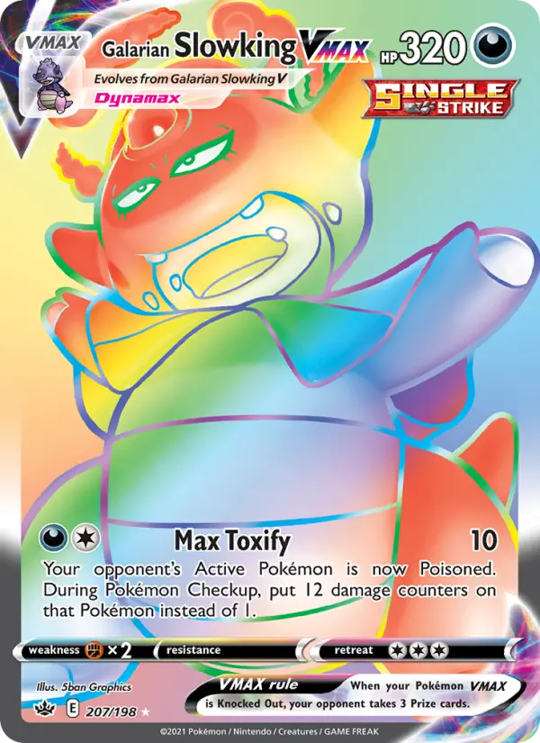 Galarian Slowking VMAX Secret Rare Pokemon card #207 from Chilling Reign
