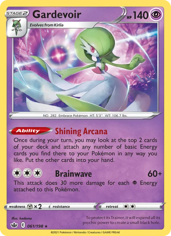 Gardevoir Holo Rare Pokemon card #61 from Chilling Reign
