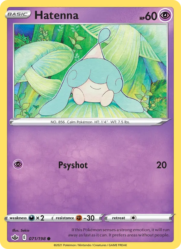 Hatenna Common Pokemon card #71 from Chilling Reign