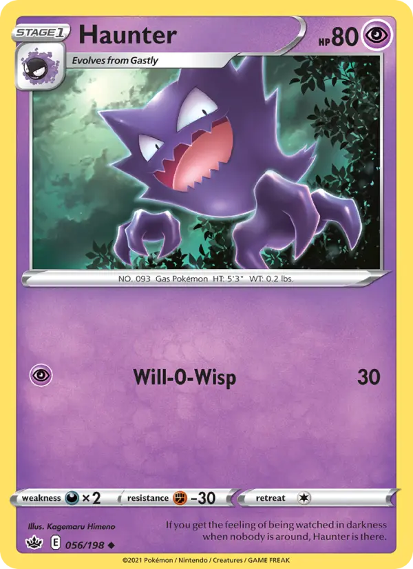 Haunter Uncommon Pokemon card #56 from Chilling Reign