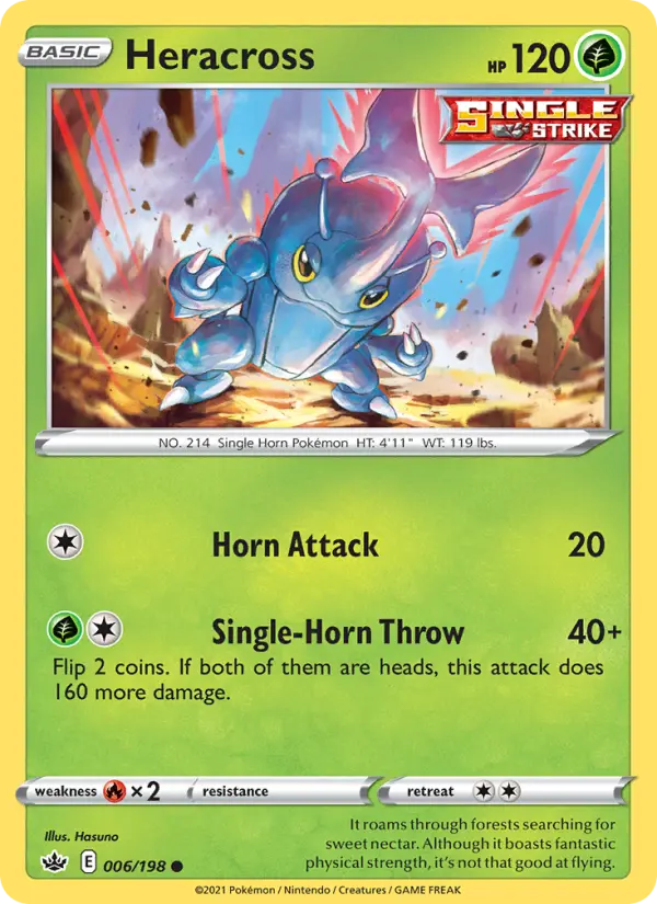 Heracross Common Pokemon card #6 from Chilling Reign