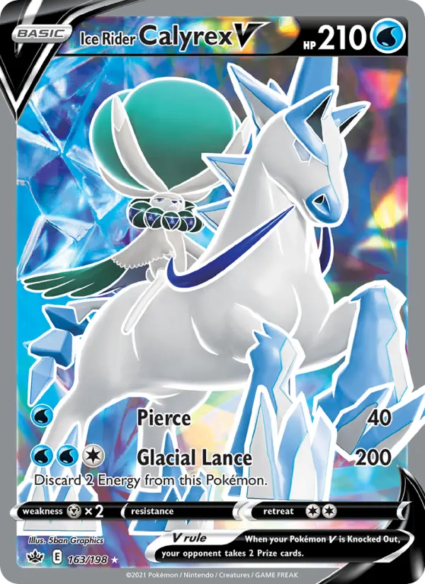 Ice Rider Calyrex V Ultra Rare Pokemon card #163 from Chilling Reign