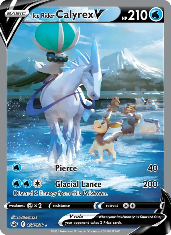 Ice Rider Calyrex V Ultra Rare Pokemon card #164 from Chilling Reign