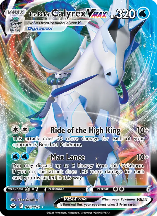 Ice Rider Calyrex VMAX Holo Rare VMAX Pokemon card #46 from Chilling Reign