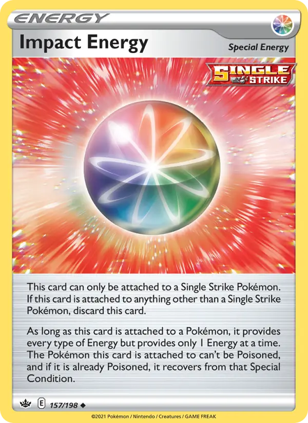 Impact Energy Uncommon Pokemon card #157 from Chilling Reign