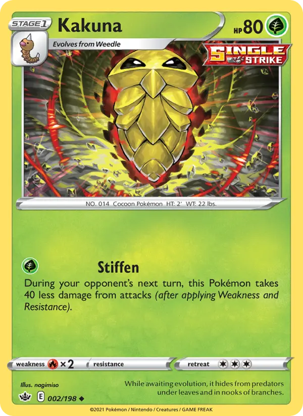 Kakuna Uncommon Pokemon card #2 from Chilling Reign