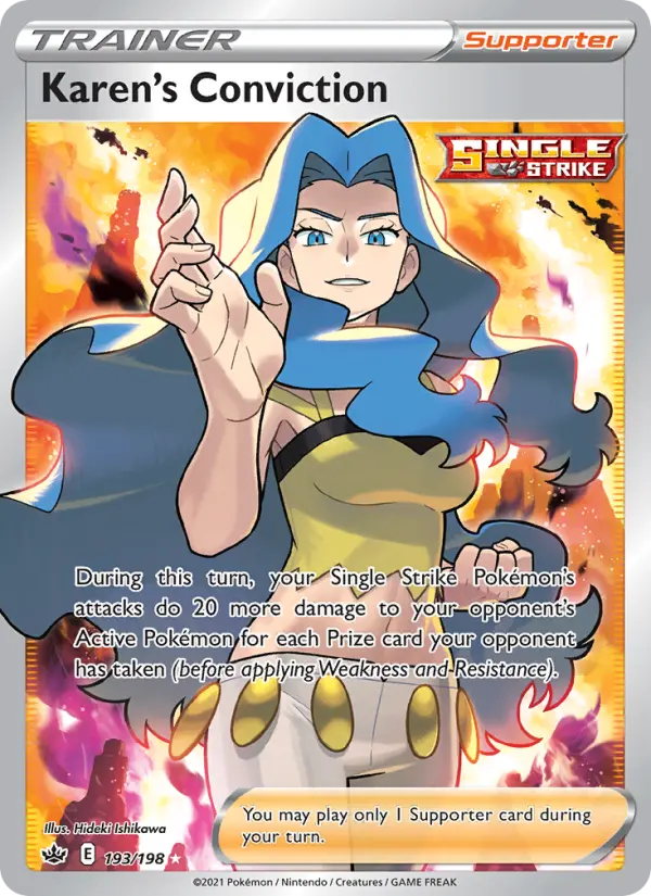 Karen's Conviction Ultra Rare Pokemon card #193 from Chilling Reign