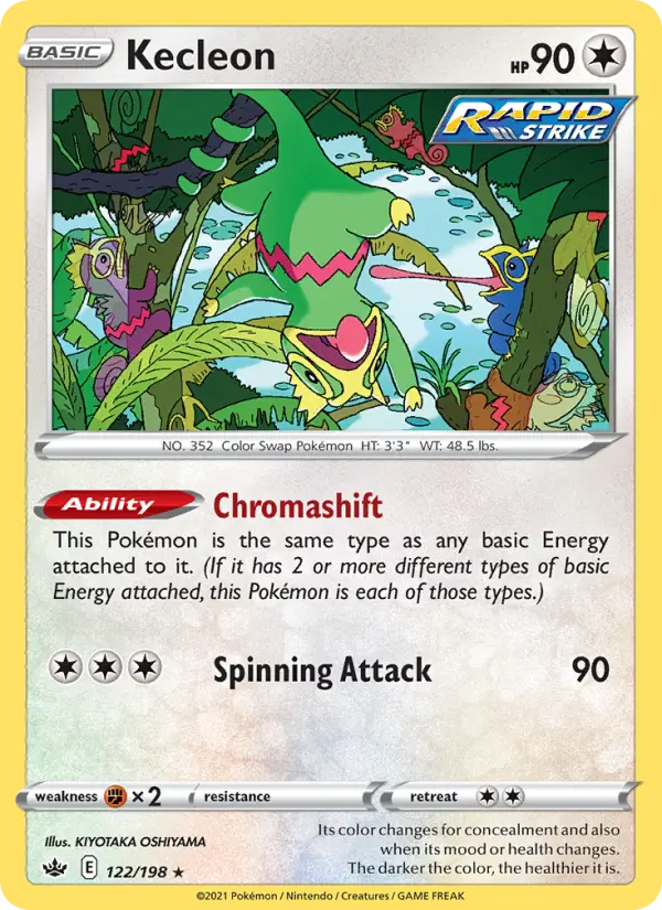 Kecleon Rare Pokemon card #122 from Chilling Reign