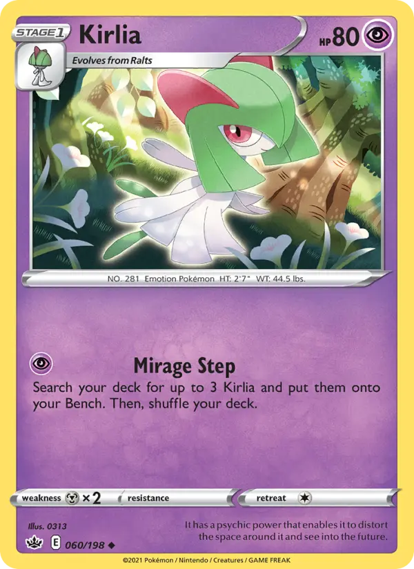 Kirlia Uncommon Pokemon card #60 from Chilling Reign