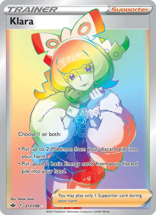 Klara Secret Rare Pokemon card #217 from Chilling Reign