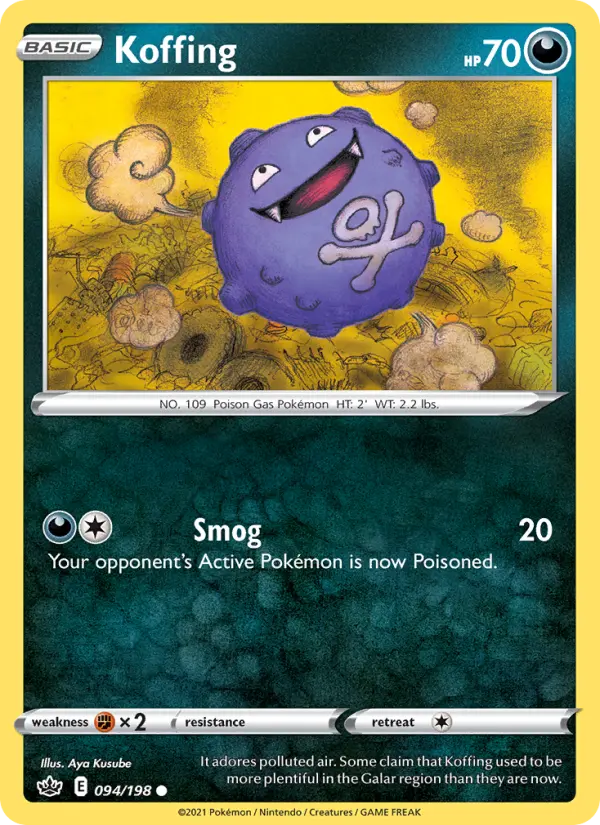 Koffing Common Pokemon card #94 from Chilling Reign
