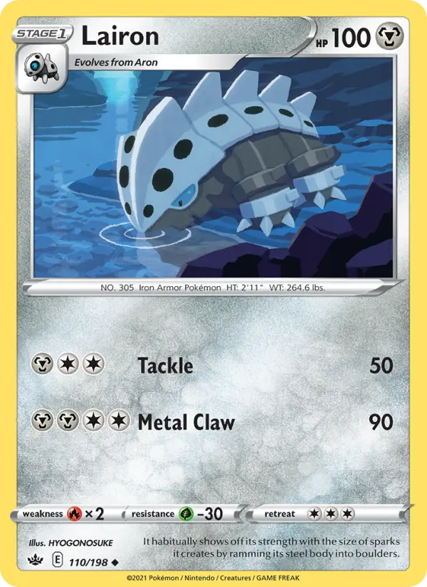 Lairon Uncommon Pokemon card #110 from Chilling Reign