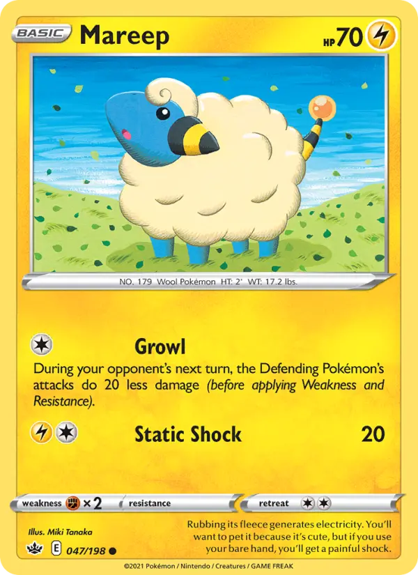 Mareep Common Pokemon card #47 from Chilling Reign