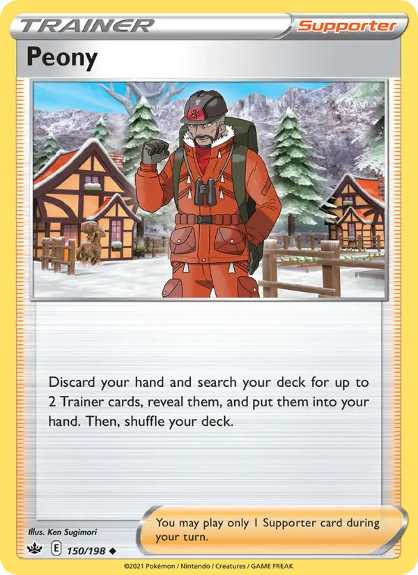 Peony Uncommon Pokemon card #150 from Chilling Reign