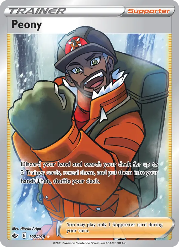 Peony Ultra Rare Pokemon card #197 from Chilling Reign