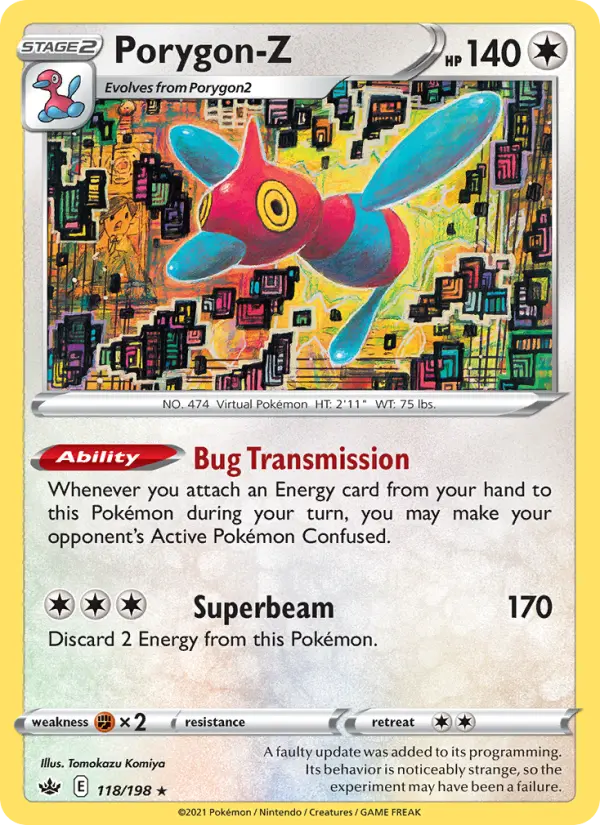 Porygon-Z Holo Rare Pokemon card #118 from Chilling Reign