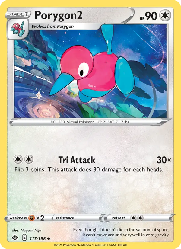 Porygon2 Uncommon Pokemon card #117 from Chilling Reign