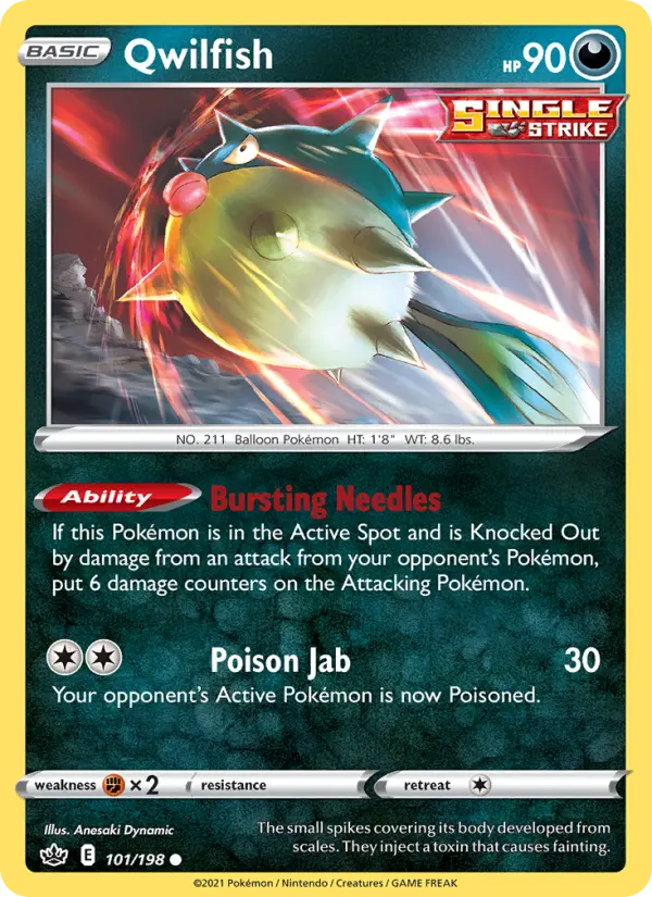 Qwilfish Common Pokemon card #101 from Chilling Reign