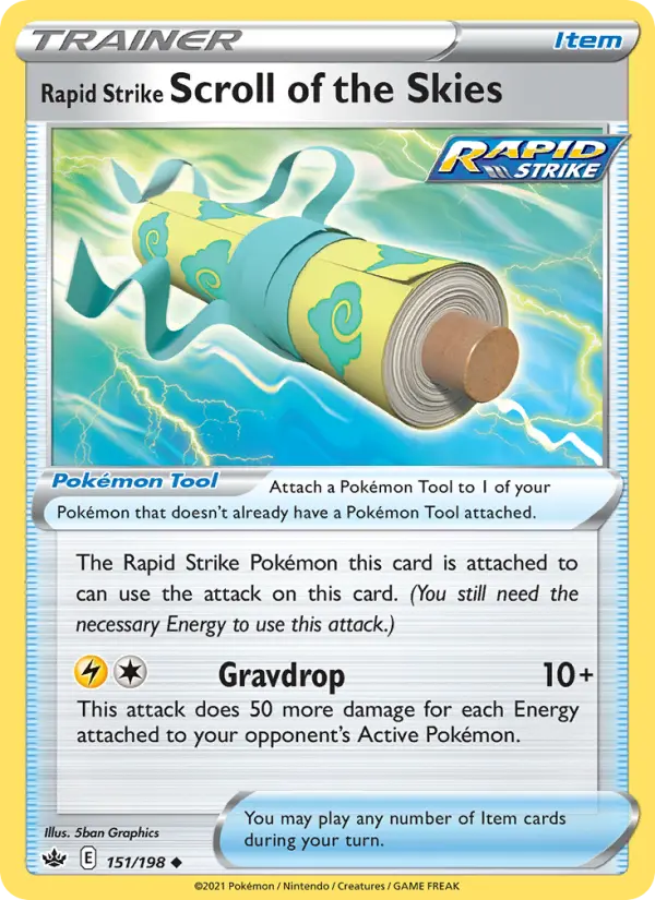 Rapid Strike Scroll of the Skies Uncommon Pokemon card #151 from Chilling Reign