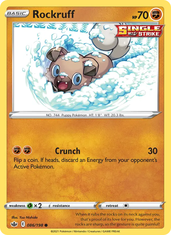 Rockruff Common Pokemon card #86 from Chilling Reign