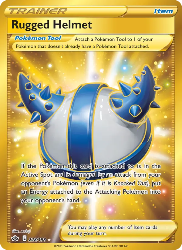 Rugged Helmet Secret Rare Pokemon card #228 from Chilling Reign