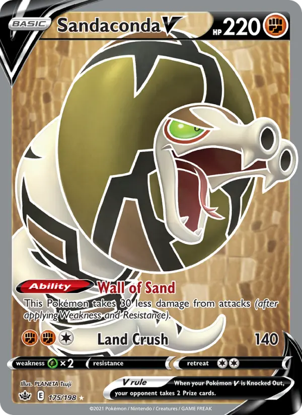 Sandaconda V Ultra Rare Pokemon card #175 from Chilling Reign