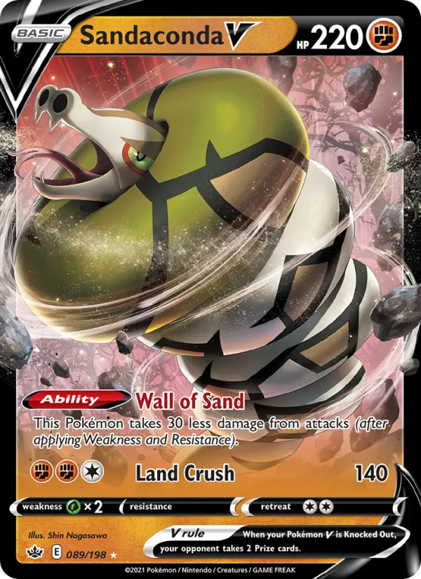 Sandaconda V Holo Rare V Pokemon card #89 from Chilling Reign