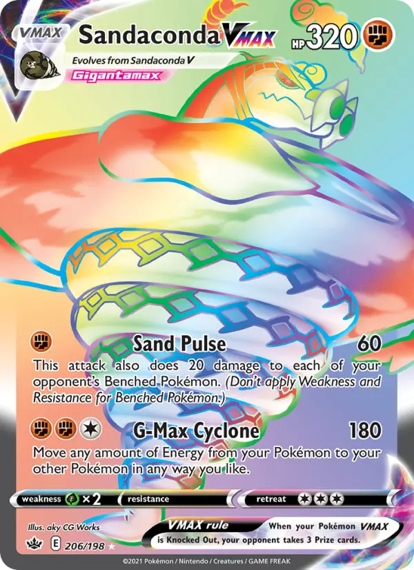 Sandaconda VMAX Secret Rare Pokemon card #206 from Chilling Reign