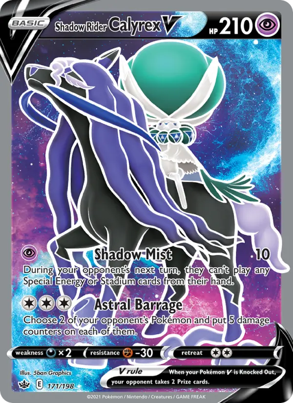 Shadow Rider Calyrex V Ultra Rare Pokemon card #171 from Chilling Reign