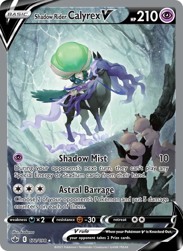 Shadow Rider Calyrex V Ultra Rare Pokemon card #172 from Chilling Reign
