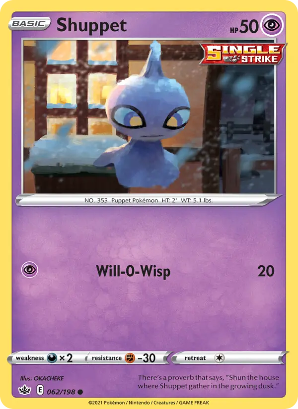 Shuppet Common Pokemon card #62 from Chilling Reign