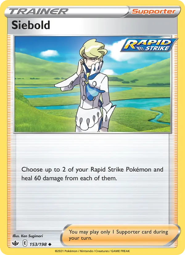Siebold Uncommon Pokemon card #153 from Chilling Reign