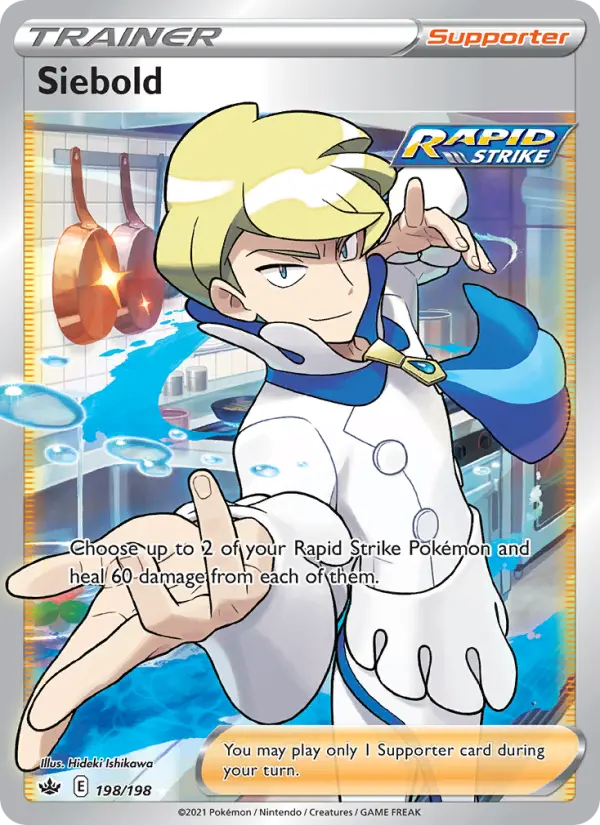 Siebold Ultra Rare Pokemon card #198 from Chilling Reign