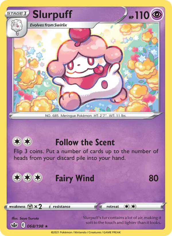 Slurpuff Rare Pokemon card #68 from Chilling Reign
