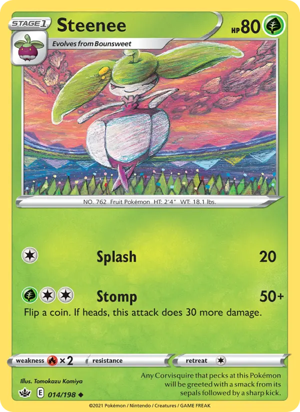 Steenee Uncommon Pokemon card #14 from Chilling Reign