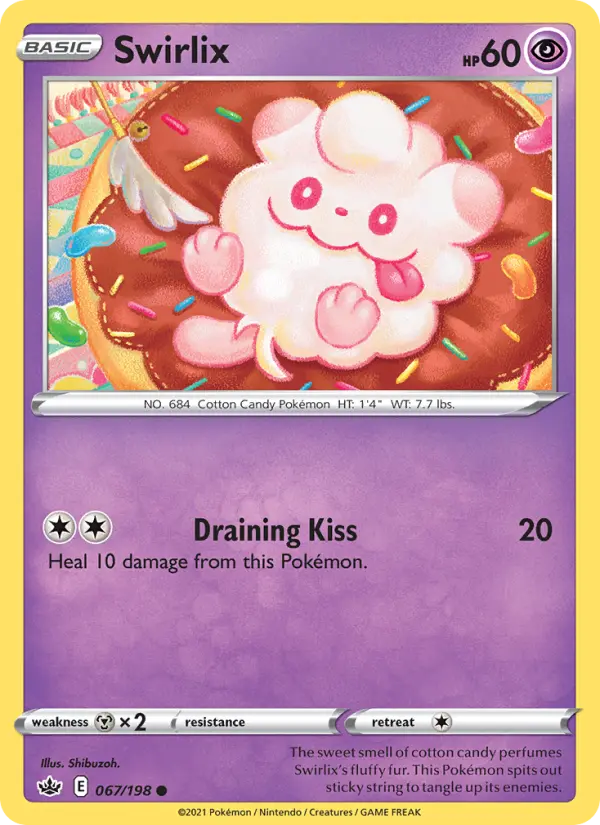Swirlix Common Pokemon card #67 from Chilling Reign