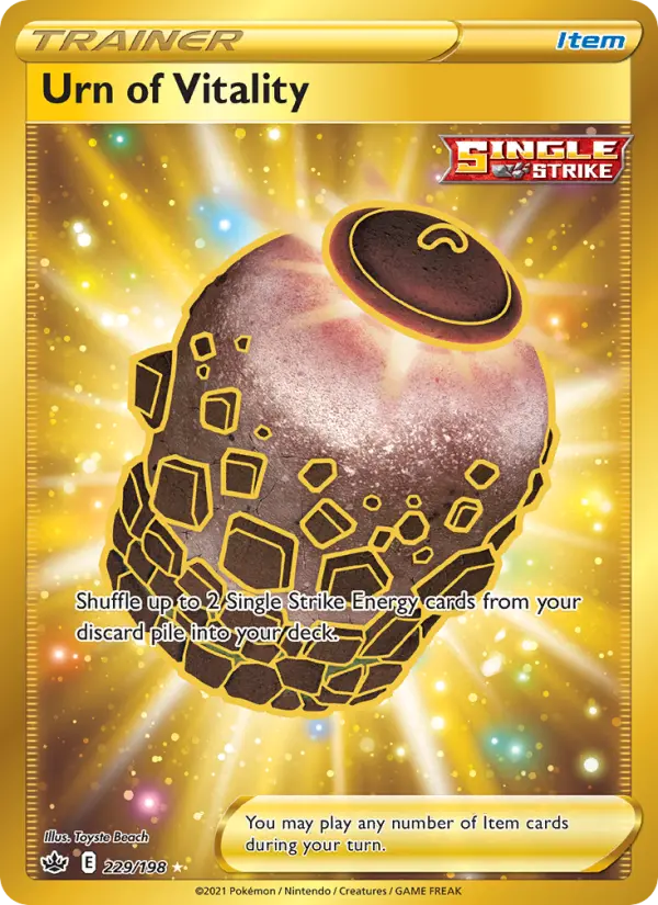 Urn of Vitality Secret Rare Pokemon card #229 from Chilling Reign