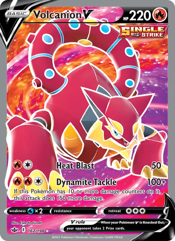 Volcanion V Ultra Rare Pokemon card #162 from Chilling Reign