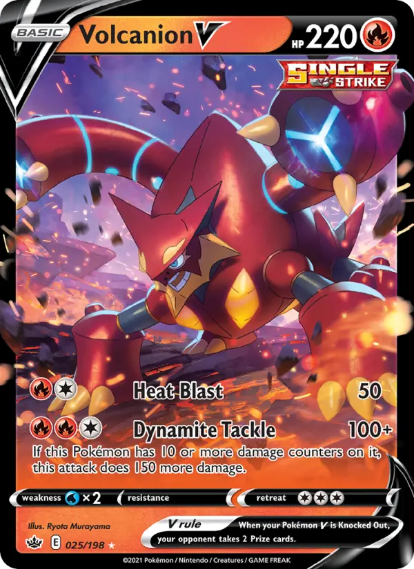 Volcanion V Holo Rare V Pokemon card #25 from Chilling Reign
