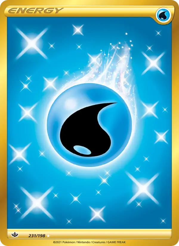 Water Energy Secret Rare Pokemon card #231 from Chilling Reign
