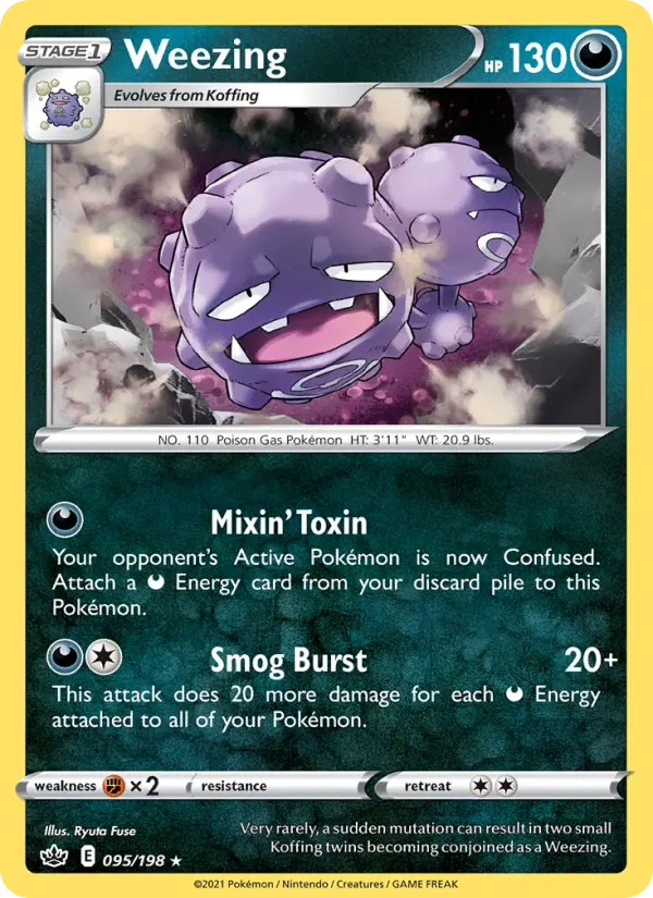 Weezing Rare Pokemon card #95 from Chilling Reign