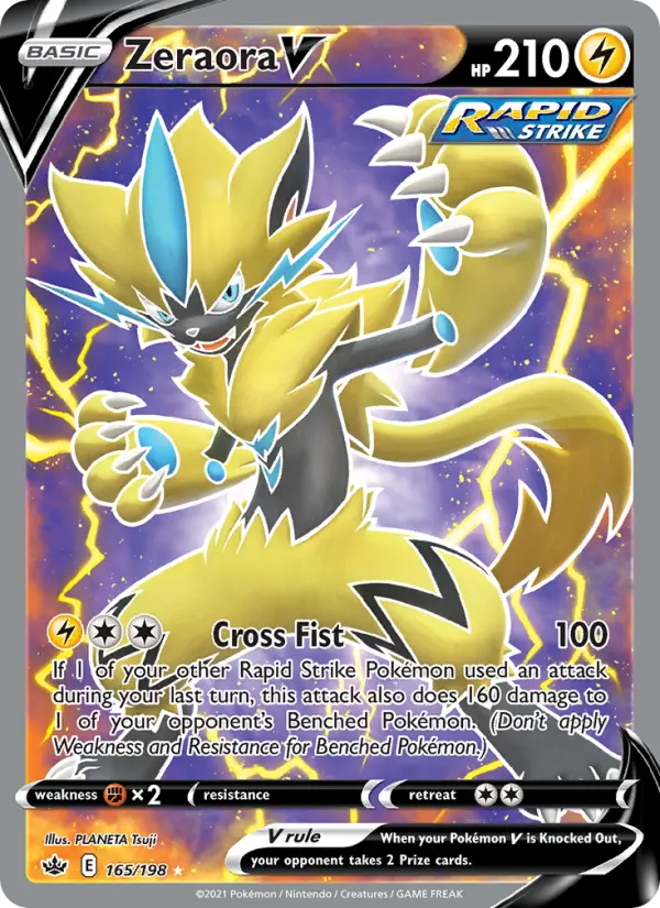 Zeraora V Ultra Rare Pokemon card #165 from Chilling Reign