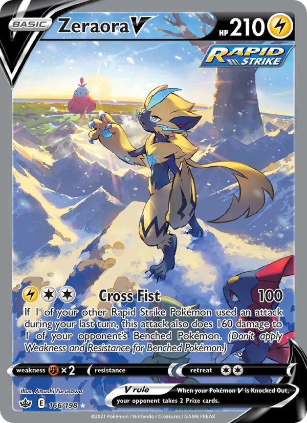 Zeraora V Ultra Rare Pokemon card #166 from Chilling Reign