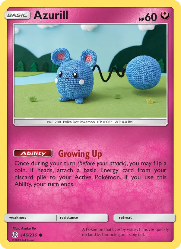 Azurill Pokemon card artwork