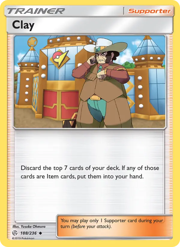 Clay Uncommon Pokemon card #188 from Cosmic Eclipse