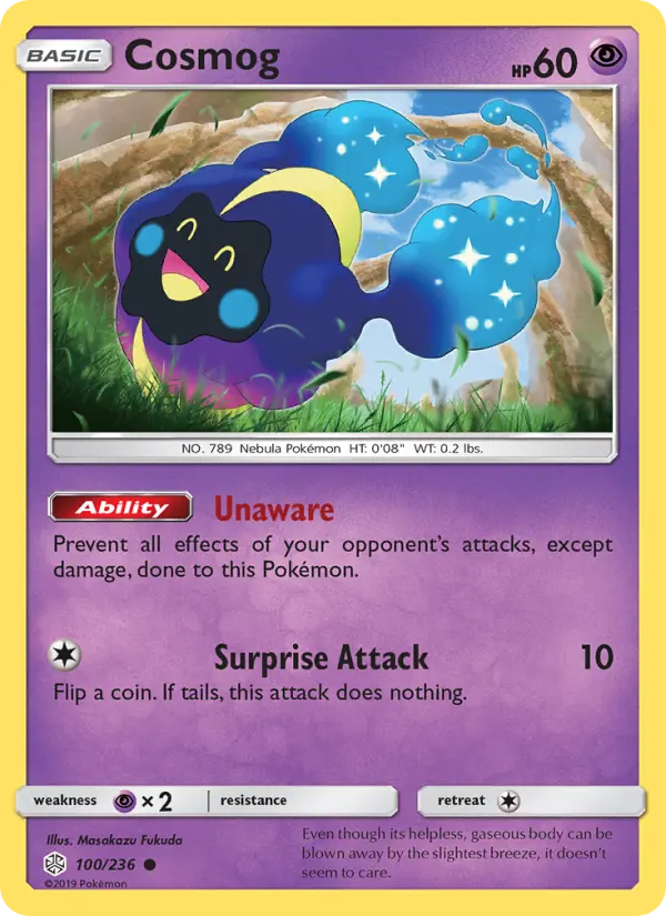 Cosmog Common Pokemon card #100 from Cosmic Eclipse